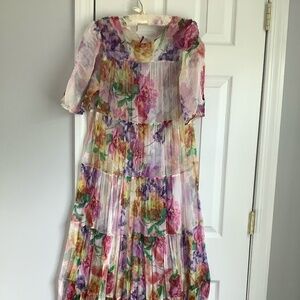 Johnny Was silk dress with slip  size M